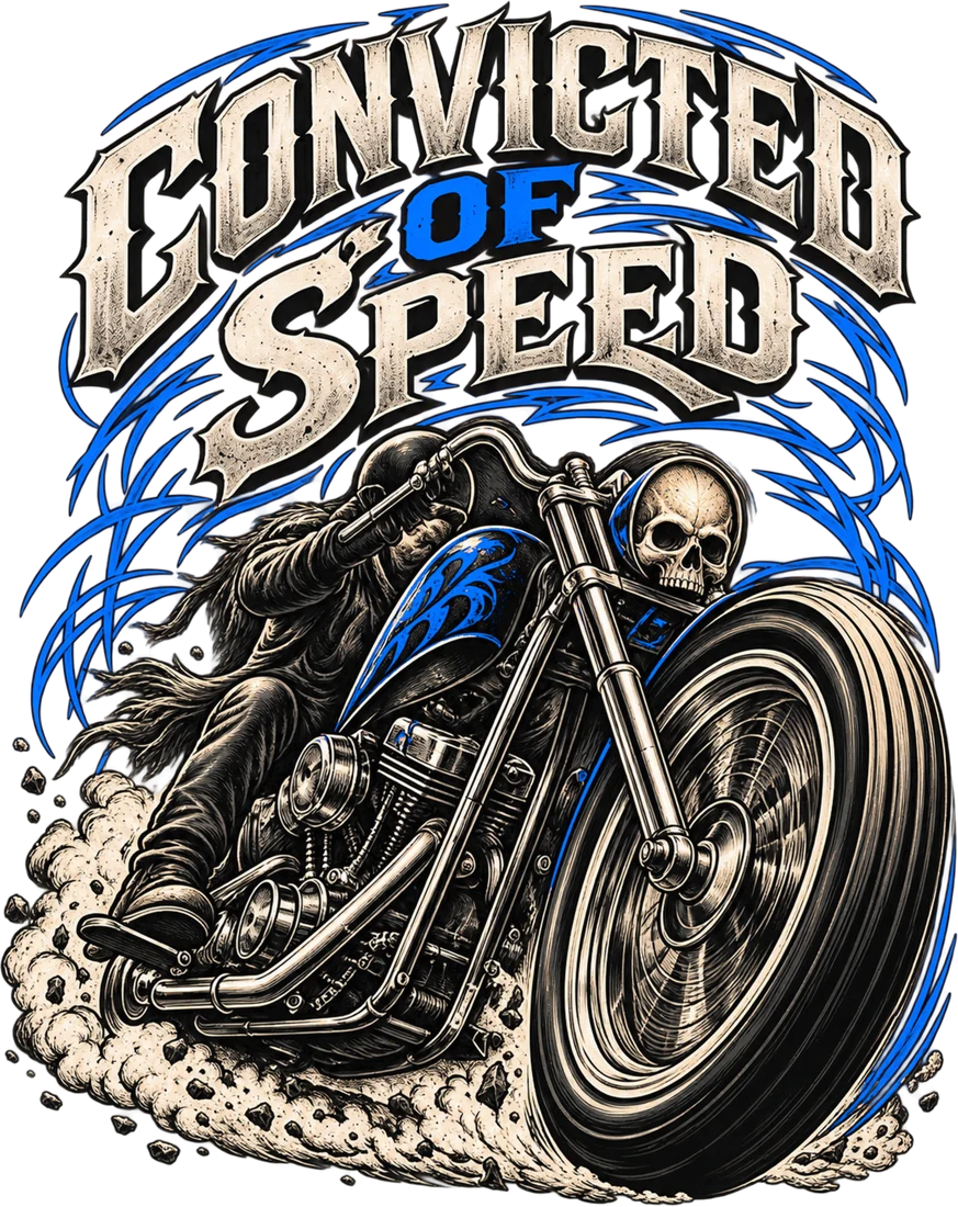 Convicted of Speed — Electric Blue artwork